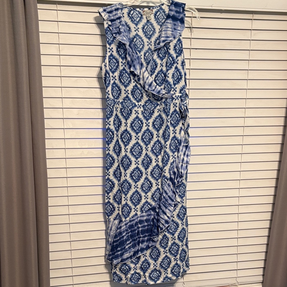 Studio West Blue and White Patterned Maxi Dress